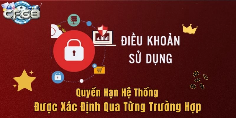 Quyền hạn hệ thống được xác định qua từng trường hợp