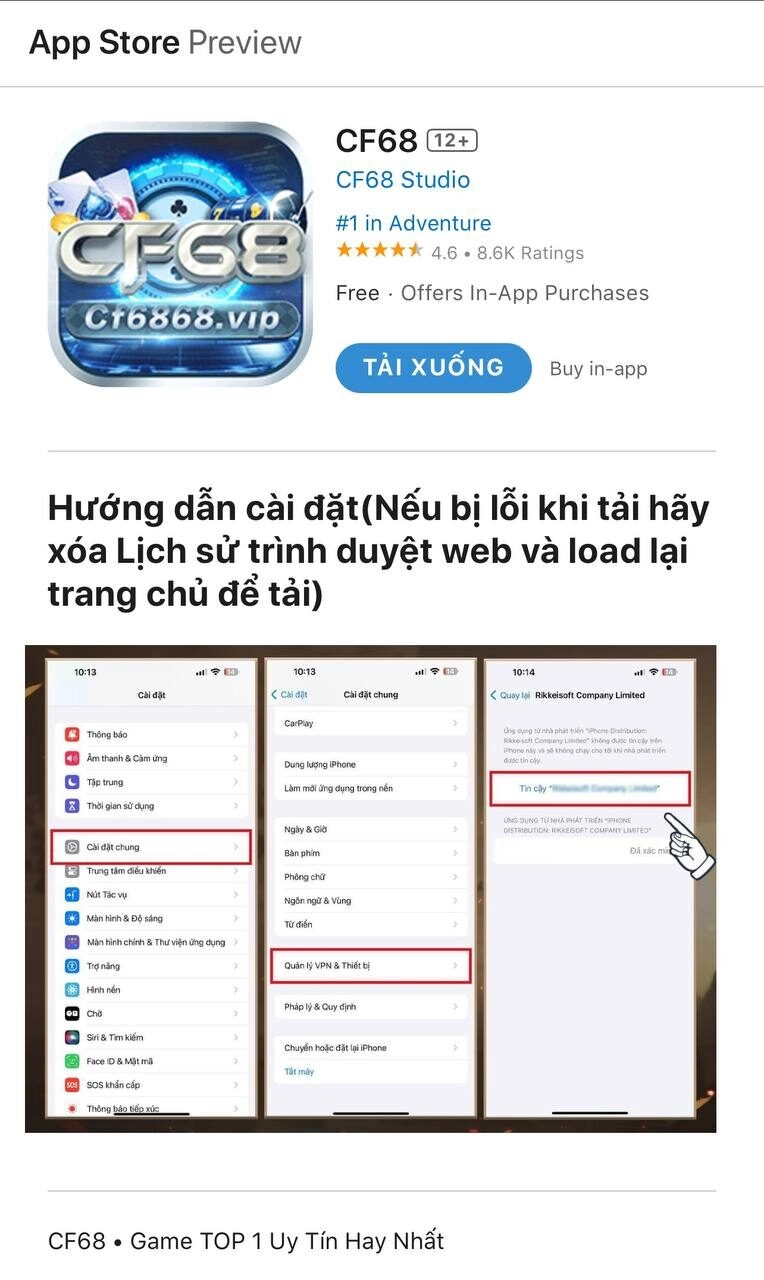 Link tải CF68 mới nhất
